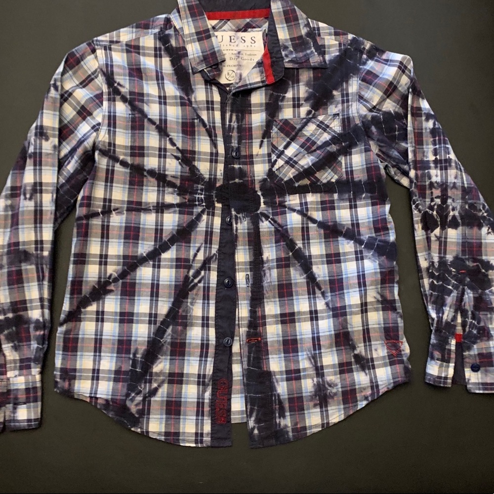 GUESS BOYS TIE-DYE DRESS SHIRT
